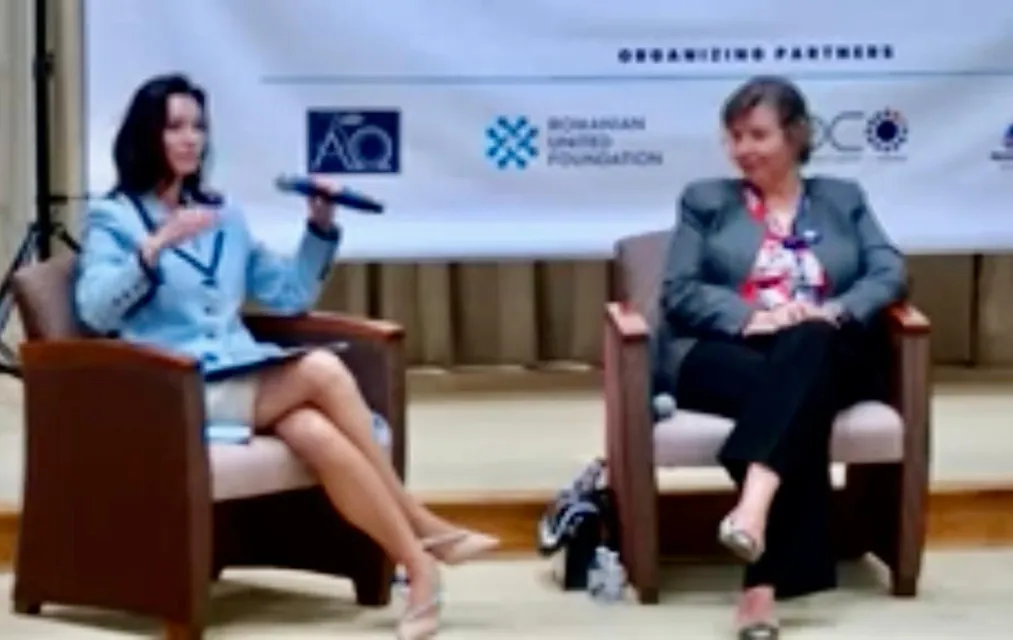 Adriana on a panel discussion